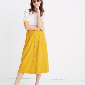 Madewell Patio Button-front Midi Skirt